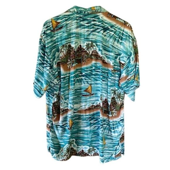 Big Dogs Hawaiian Shirt Small Rayon Island Surf Print, Vintage Style Aloha Shirt - Picture 5 of 6